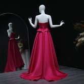 Fuchsia Sweetheart Ruffles Floor-Length Dress